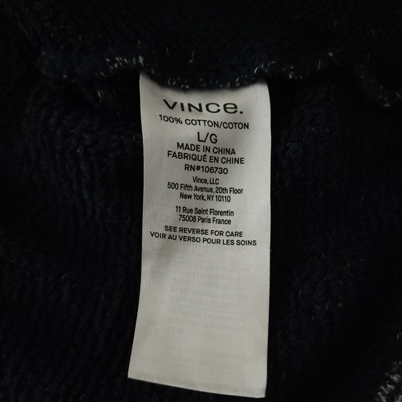 Vince Men's Stripe Beach Terry Hooded Henley Sweatshirt Coastal/Leche - Picture 5 of 9